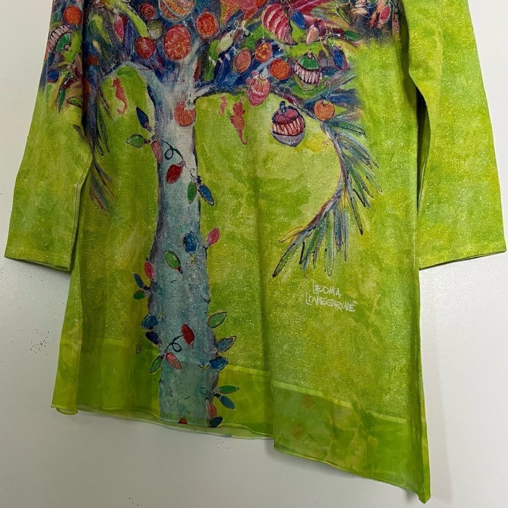 Leoma Lovegrove Lagenlook Top Asymmetrical Glitter Artsy Whimsical Blouse Small - Picture 4 of 10